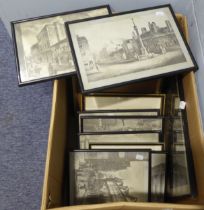 NINE TOPOGRAPHICAL ENGRAVINGS 'OLD MANCHESTER' ETC....