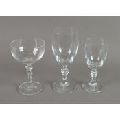 SCANDINAVIAN GLASS: Kosta Boda style suite of lead crystal stemware including red and white wine and