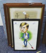 A TRIST CARICATURE OF ALEX HIGGINS, TOGETHER WITH THREE VANITY FAIR PRINTS, 'THE FRENCH