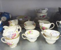 H & M SUTHERLAND CHINA PART TEA SET OF 17 PIECES, FLORAL DESIGN AND A FOLEY BONE CHINA PART TEA