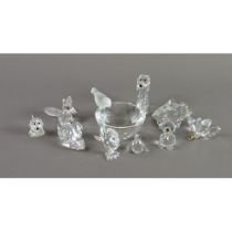 COLLECTION OF SEVENTEEN SWAROVSKI AND SIMILAR GLASS MODELS OF ANIMALS, including a small ‘Pinsons’