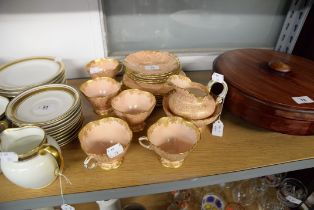 EDWARDIAN HAMMERSLEY & CO PORCELAIN 19 PIECE TEA SERVICE comprising; Five Cups, Six Saucers (one