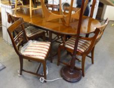 REGENCY STYLE MAHOGANY DINING ROOM SUITE OF EIGHT PIECES, VIZ 6  CHAIRS (4+2), A DOUBLE PEDESTAL