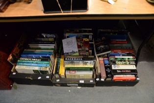 SUNDRY BOOKS TO INCLUDE; NON-FICTION, RAILWAY RELATED AND CRICKET BIOGRAPHIES (CONTENTS OF 3 BOXES)