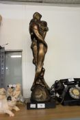 JEROME COX for AUSTIN PRODUCTIONS INC. (USA) BRONZED RESIN SCULPTURE 'Body and Soul', impressed with