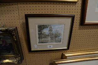 BRIAN MARTIN, ARTIST SIGNED LIMITED EDITION COLOUR PRINT 'BOLTON TOWN HALL' No. 36/850 5 1/2" X 6