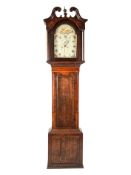 EIGHTEENTH CENTURY INLAID OAK AND MAHOGANY LONGCASE CLOCK, SIGNED J&T PICKEN, EDINBURGH, the 14”