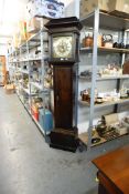 AN OAK 30HR CHAIN WIND LONGCASE CLOCK, SIGNED HEN BAKER, MALLING