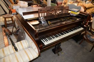 CHAPPEL WALNUTWOOD CASED BOUDOIR GRAND PIANO, STEEL FRAMED, OVER-STRUNG AND UNDER DAMPENED (as
