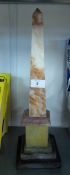 A MARBLE OBELISK (43.5cm) high