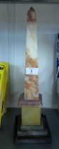 A MARBLE OBELISK (43.5cm) high