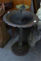 METAL CAST IRON BIRD BATH 34" HIGH