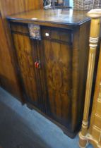 1930’S WALNUT MILLINERY CABINET, WITH TWO DOORS