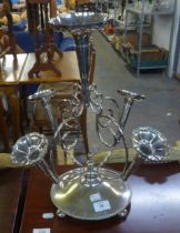 EARLY TWENTIETH CENTURY SILVER PLATED FIVE TRUMPET EPERGNE