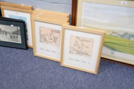 SIX OAK FRAMED MOTIVATIONAL PRINTS ON WOVE PAPER (6)