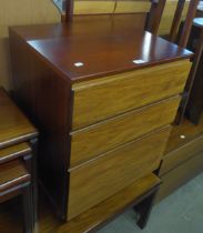 TEAK 1960’S CHESTS OF TWO DRAWERS AND ANOTHER HAVING THREE DRAWERS (2)