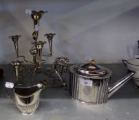 EPNS EPERGNE TOGETHER WITH TEA-WARES (TEAPOT AND CREME JUG) (3)