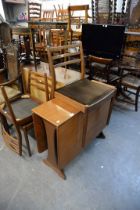 MID CENTURY G-PLAN TEAK DROP LEAF DINING TABLE AND A SET OF FOUR G-PLAN DINING CHAIRS