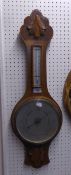 A LATE TWENTIETH CENTURY ANEROID BANJO SHAPED BAROMETER