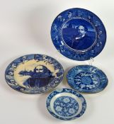 ROYAL DOULTON: Dickens and Shakespeare collectors’ plates and two early blue and white plates, one