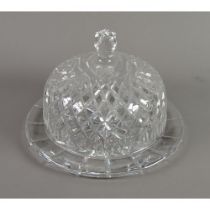 CUT GLASS CHEESE DOME AND STAND, 7 ½” (19cm) high, 11” (28cm) diameter