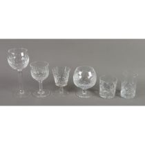 SET OF SIX WATERFORD COLLEEN PATTERN HOCK GLASSES, 7 ½” (19cm) high, together with a SMALL SELECTION
