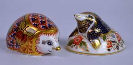 ROYAL CROWN DERBY: TWO PAPERWEIGHTS modelled as a Collector's Guild mole and a Collector's Guild