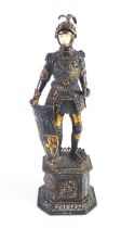 SILVER FIGURE: Continental vermeil silver figure of King Arthur with ivory face, probably Hanau, c.