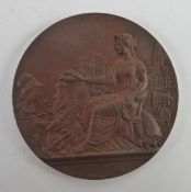 WALKER & HALL BRONZE MEDALLION for the 'Oldham Corporation First Arts & Craft Exhibition 1899',