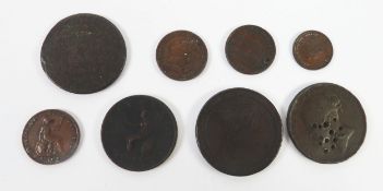 QUEEN VICTORIA 1844 COPPER HALF FARTHING (EF); 1840 farthing (F); George IV farthing 1826 and