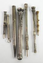 SEVEN VARIOUS PROPELLING PENCILS, one marked S. Mordan & Co, Centennial, another S Mordan & Co, 4