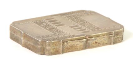 CONTINENTAL SILVER COLOURED METAL CIGARETTE CASE, rectangular with wavy front and sides, the