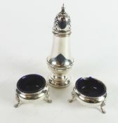 VICTORIAN PAIR OF SILVER OPEN SALTS BY ROBERT HARPER, each of typical form with beaded border,