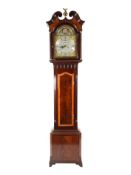 EIGHTEENTH CENTURY INLAID MAHOGANY LONGCASE CLOCK WITH ROLLING MOONPHASE, SIGNED MONKHOUSE,