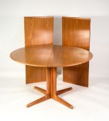 DYRLUND, 1970’s DANISH TEAK EXTENDING DINING TABLE WITH TWO ADDITIONAL LEAVES, with D ended top