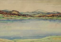 KENNETH STEEL R.B.A. (1906-1970) WATERCOLOUR 'Derwent Hills, Derbyshire' Signed lower left and