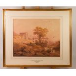 FRANCIS NICHOLSON (1753 – 1844) SEPIA WATERCOLOUR ‘The Temple on the banks of the River Clitumnus’