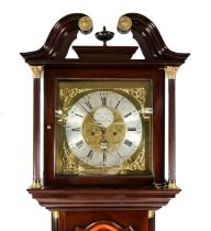 EIGHTEENTH CENTURY INLAID MAHOGANY LONGCASE CLOCK, SIGNED EDW(AR)D BARLOW, OLDHAM AND DATED 1793,