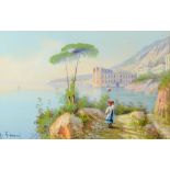 M GIANNI (NINETEENTH/ TWENTIETH CENTURY) PAIR OF GOUACHE DRAWINGS ‘Naples by the Montagna