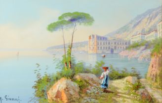 M GIANNI (NINETEENTH/ TWENTIETH CENTURY) PAIR OF GOUACHE DRAWINGS ‘Naples by the Montagna
