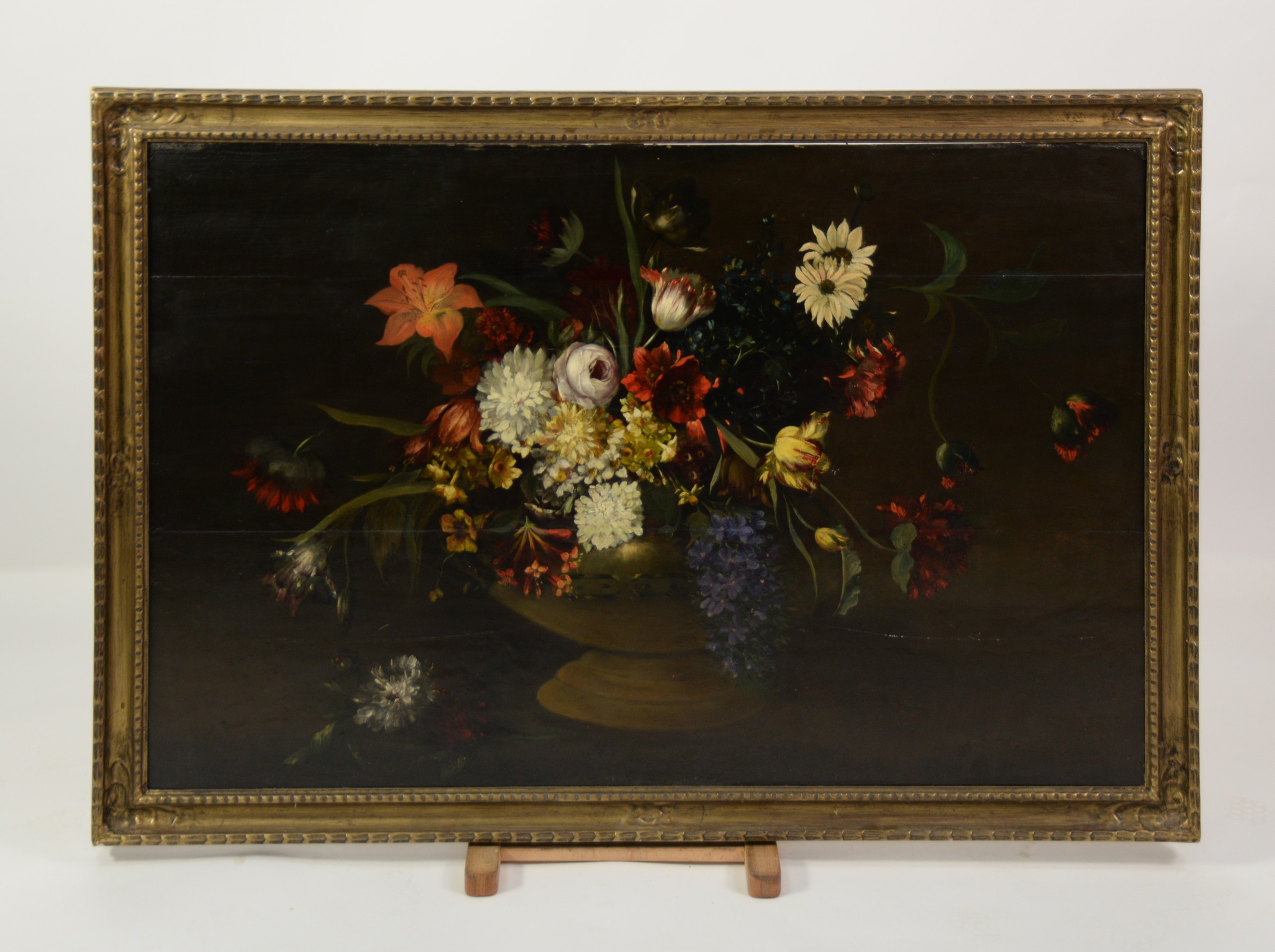 DUTCH GOLDEN AGE: FOLLOWER OF MARIA VAN OOSTERWYCK 17TH CENTURY OIL ON OAK PANEL Still life with - Image 2 of 2