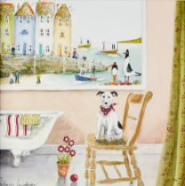 REBECCA LARDNER (1971) ARTIST SIGNED LIMITED EDITION COLOUR PRINT ‘Paws and Reflect’ (110/195)