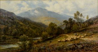 ALFRED AUGUSTUS GLENDENING (fl.1861-1903) OIL PAINTING ON CANVAS Highland Landscape with a