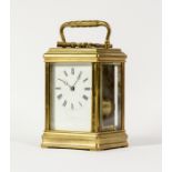 HENRY CAPT, GENEVE, BRASS CASED REPEATER CARRIAGE CLOCK, of typical form with Roman dial, oblong top