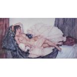 AFTER SIR WILLIAM RUSSEL FLINT LIMITED EDITION COLOUR PRINT Reclining Female Nude (352/750) 11” x 20