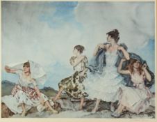 SIR WILLIAM RUSSEL FLINT ARTIST SIGNED LIMITED EDITION COLOUR PRINT ‘The Shower’ Signed and with