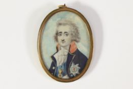 PORTRAIT MINIATURE ON IVORY: Richard Bull (Ir. fl.1777-1809) Napoleonic era portrait miniature on