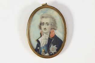 PORTRAIT MINIATURE ON IVORY: Richard Bull (Ir. fl.1777-1809) Napoleonic era portrait miniature on
