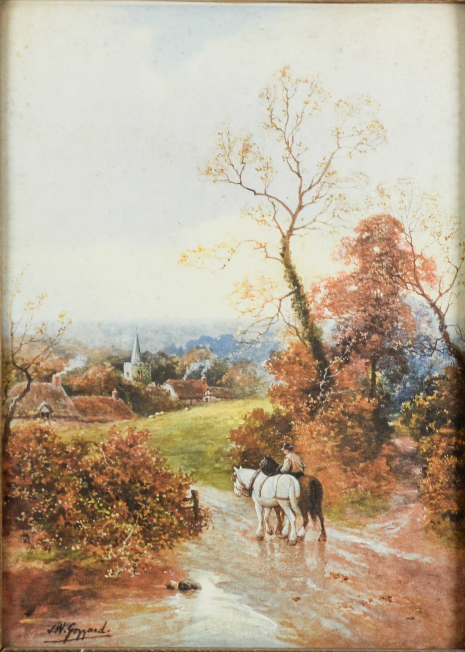 UNATTRIBUTED (EARLY TWENTIETH CENTURY BRITISH SCHOOL) OIL ON CANVAS Horse drawn plough with hills in - Image 7 of 8