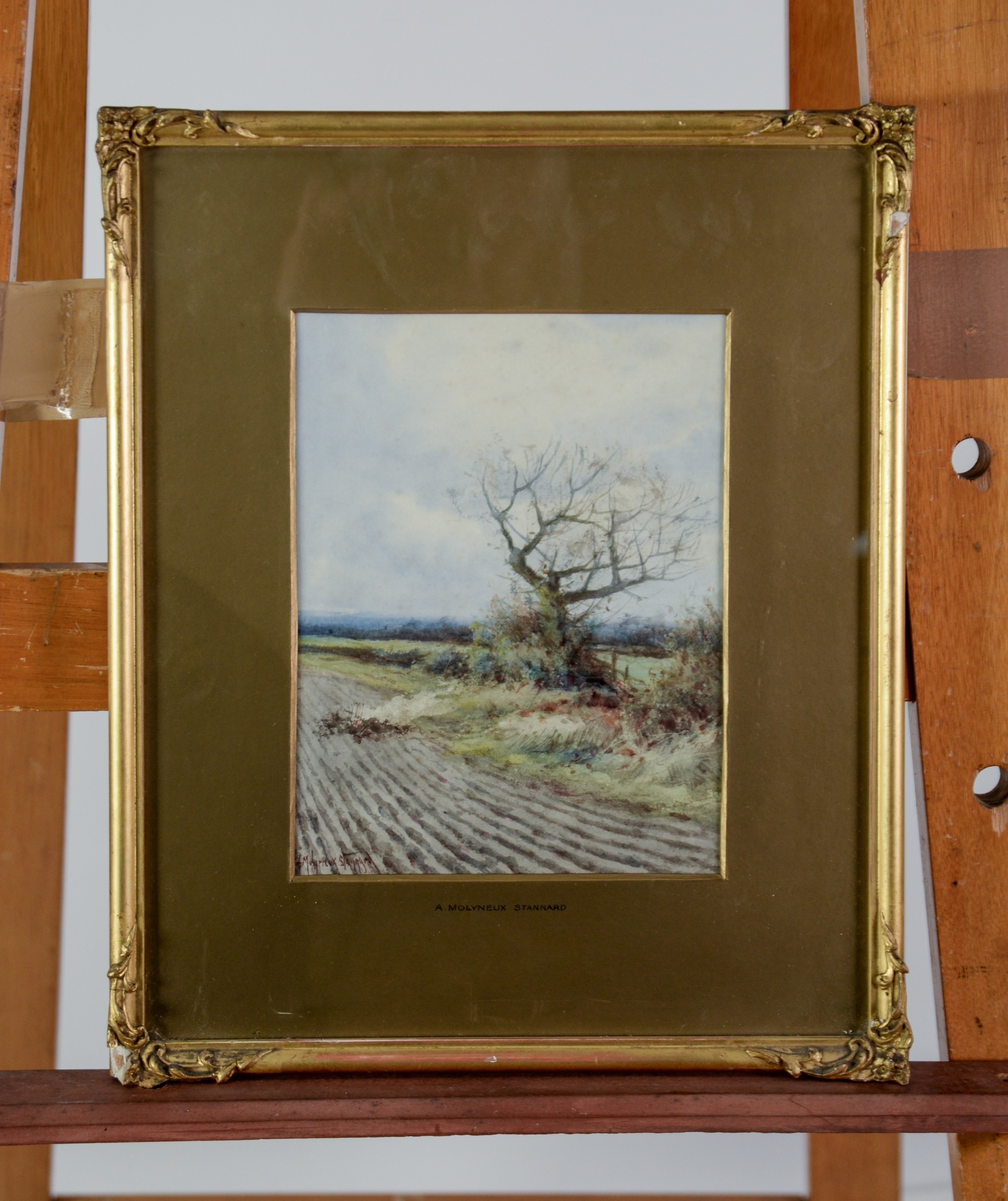 ALFRED MOLYNEUX STANNARD (1878-1975) WATERCOLOUR ‘An Autumn Hedgerow’ Signed, titled verso 8 ½” x - Image 2 of 2